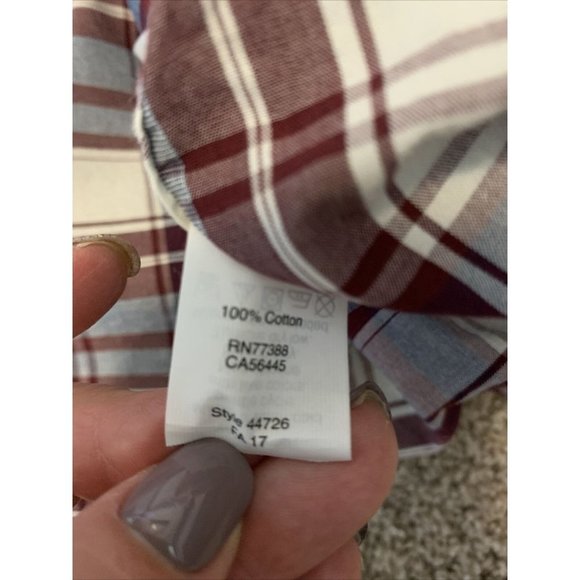 J.Crew Factory Slim Cotton Shirt Men Burgundy - Picture 5 of 7